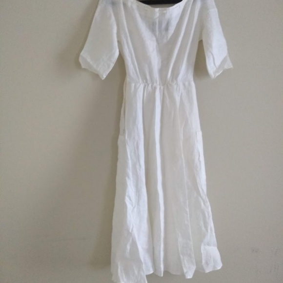 Reformation White/Cream Blanchard Linen Dress - Picture 6 of 8